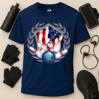 American Bowling Team Flag Cooling Performance Crew T-Shirt