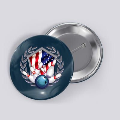 American Bowling Team Flag Button