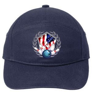 American Bowling Team Flag 7-Panel Snapback Hat