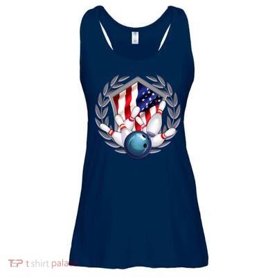 American Bowling Team Flag Ladies Essential Flowy Tank