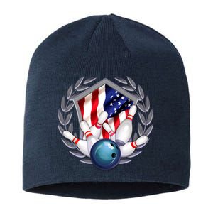 American Bowling Team Flag Sustainable Beanie