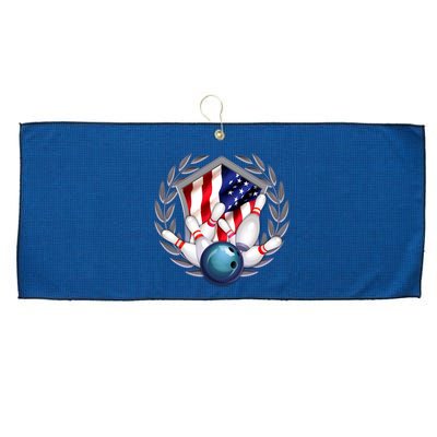 American Bowling Team Flag Large Microfiber Waffle Golf Towel