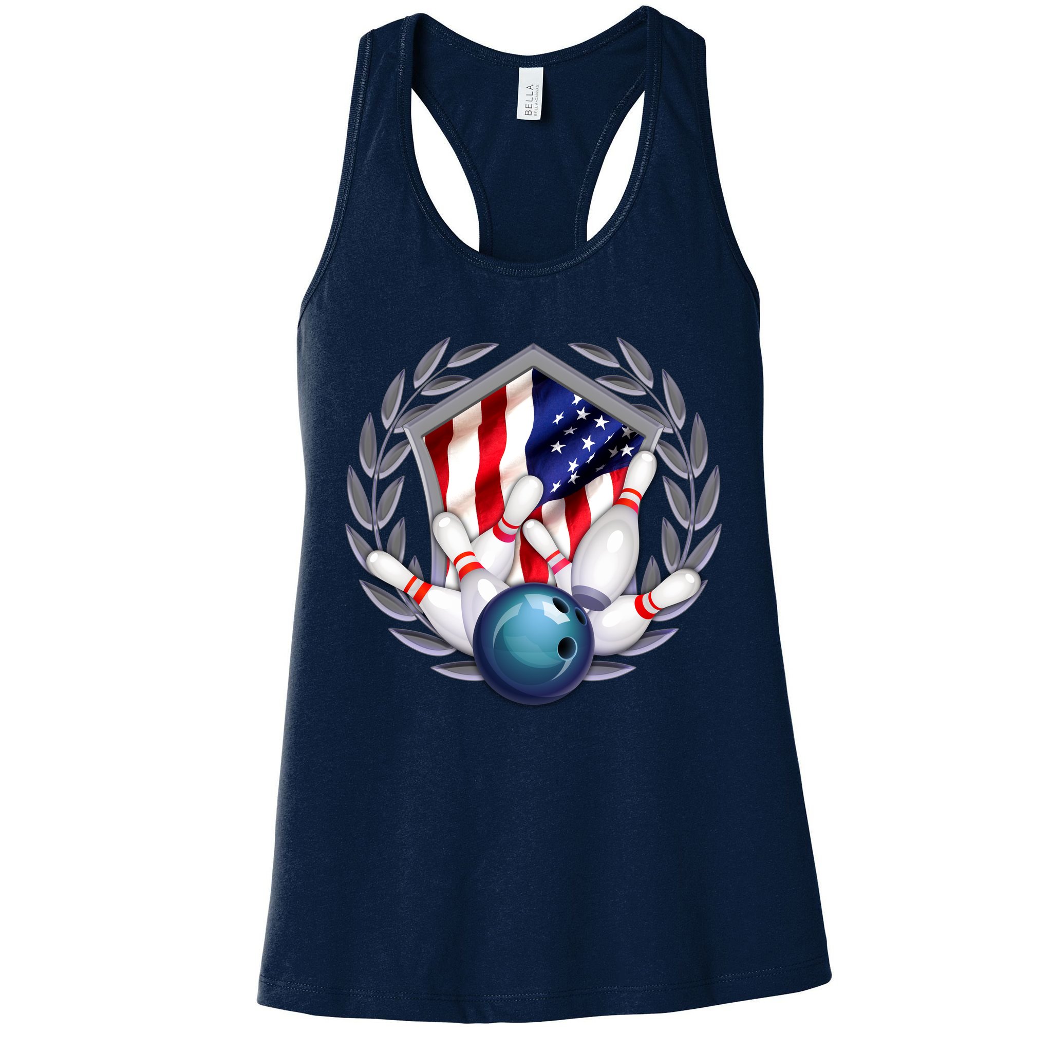 American Bowling Team Flag Womens Tank Top