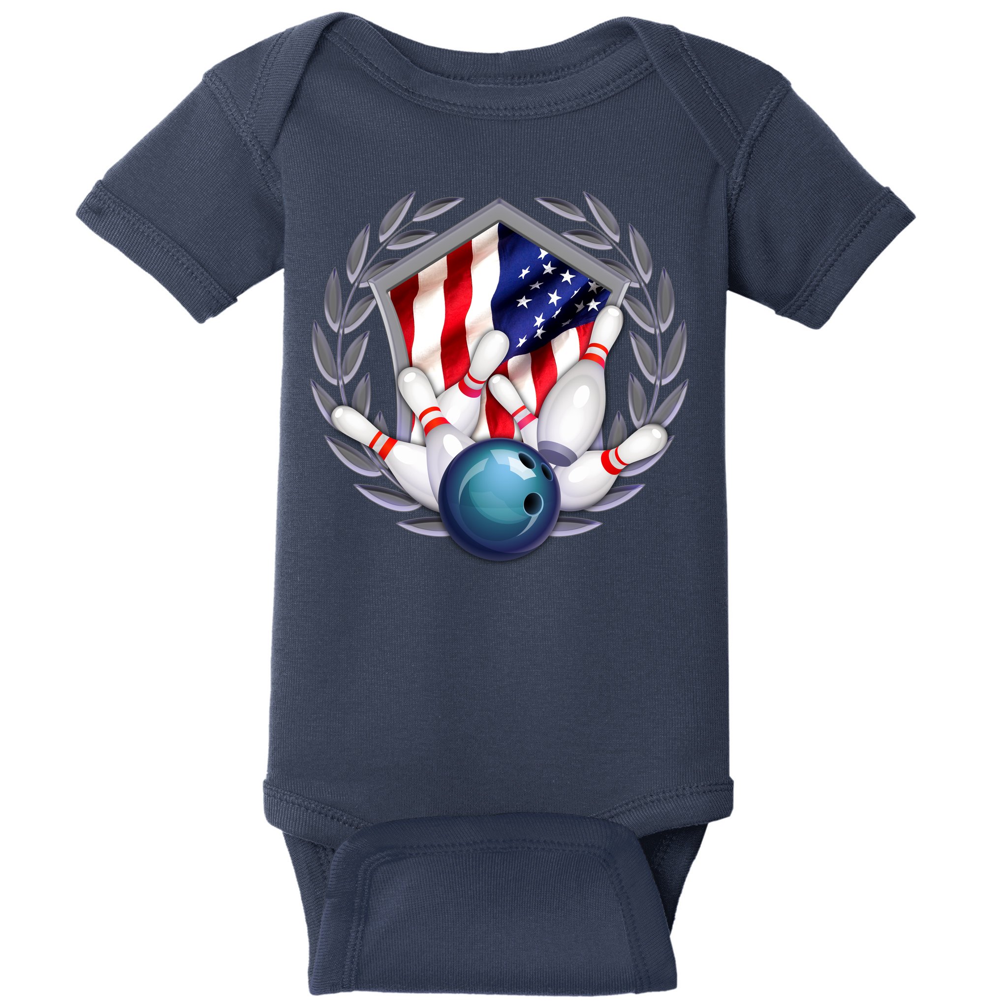 American Bowling Team Flag Baby Bodysuit