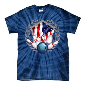 American Bowling Team Flag Tie-Dye T-Shirt