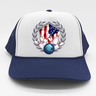 American Bowling Team Flag Trucker Hat