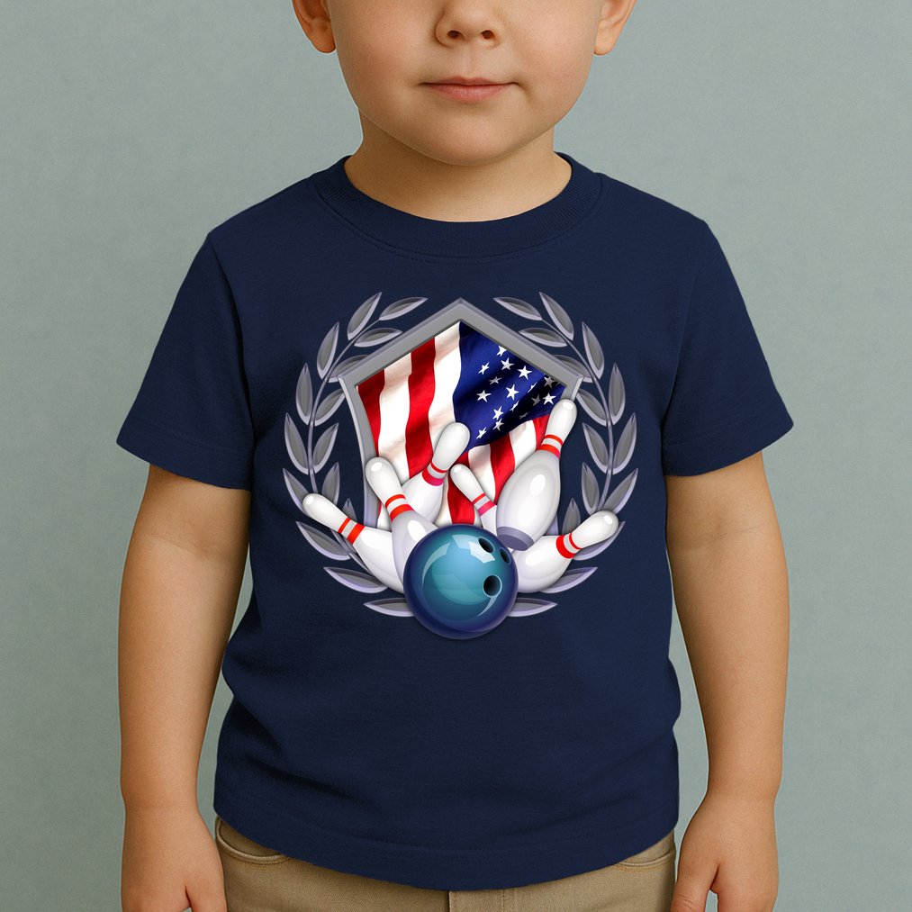 American Bowling Team Flag Toddler T-Shirt