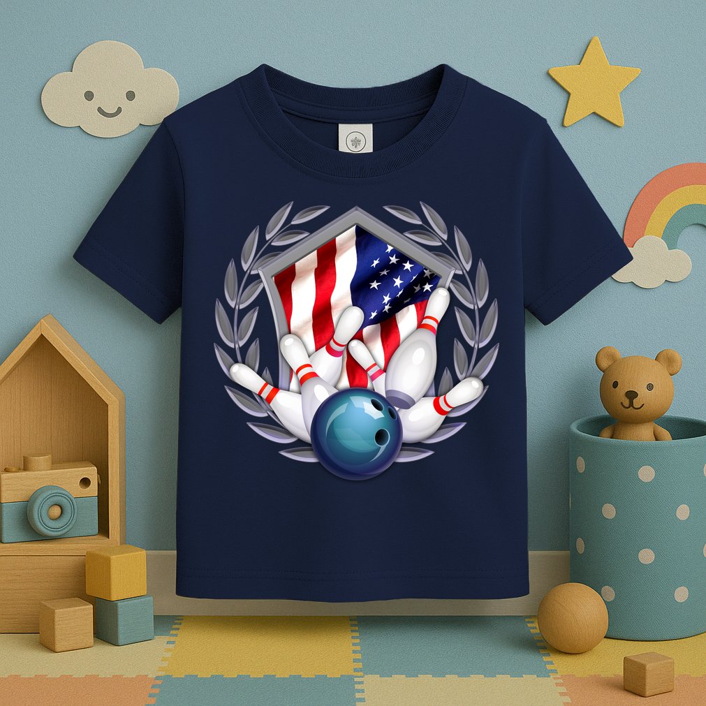 American Bowling Team Flag Toddler T-Shirt