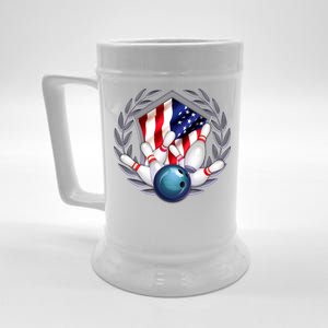 American Bowling Team Flag Beer Stein