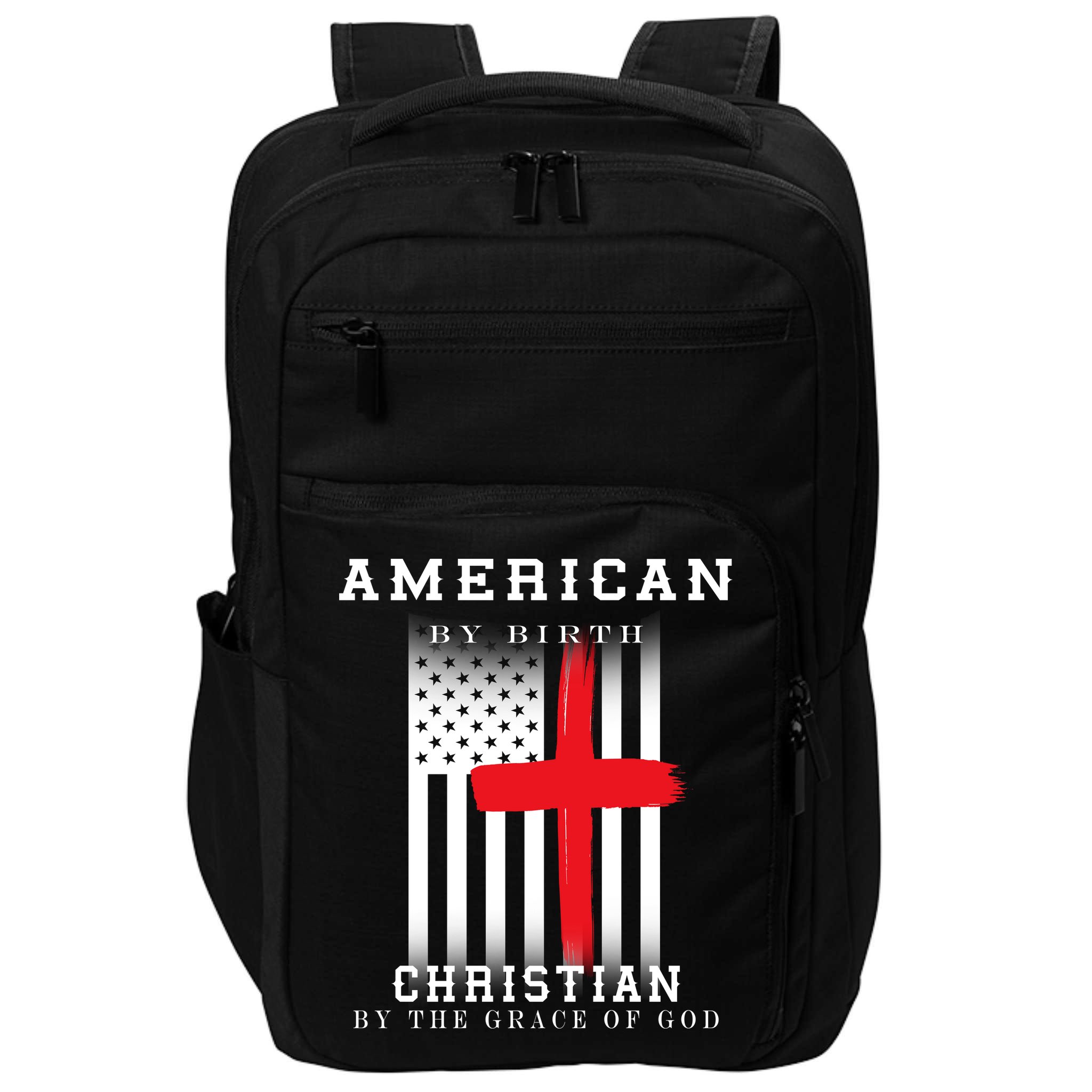 American By Birth Christian By The Grace Of God Impact Tech Backpack