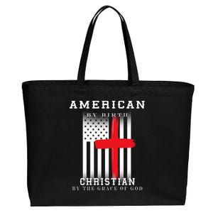 American By Birth Christian By The Grace Of God Cotton Canvas Jumbo Tote