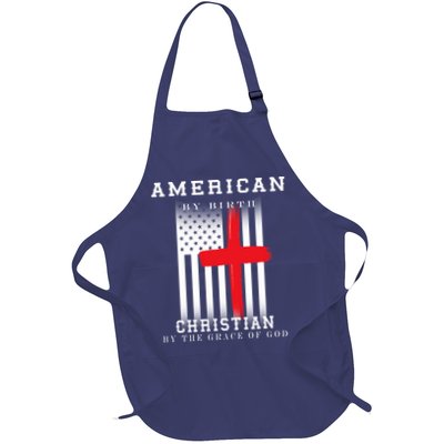 American By Birth Christian By The Grace Of God Full-Length Apron With Pockets