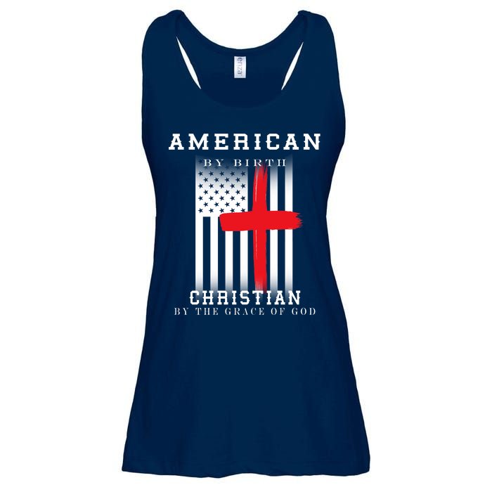 American By Birth Christian By The Grace Of God Ladies Essential Flowy Tank