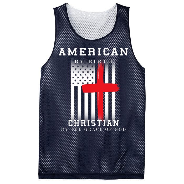 American By Birth Christian By The Grace Of God Mesh Reversible Basketball Jersey Tank