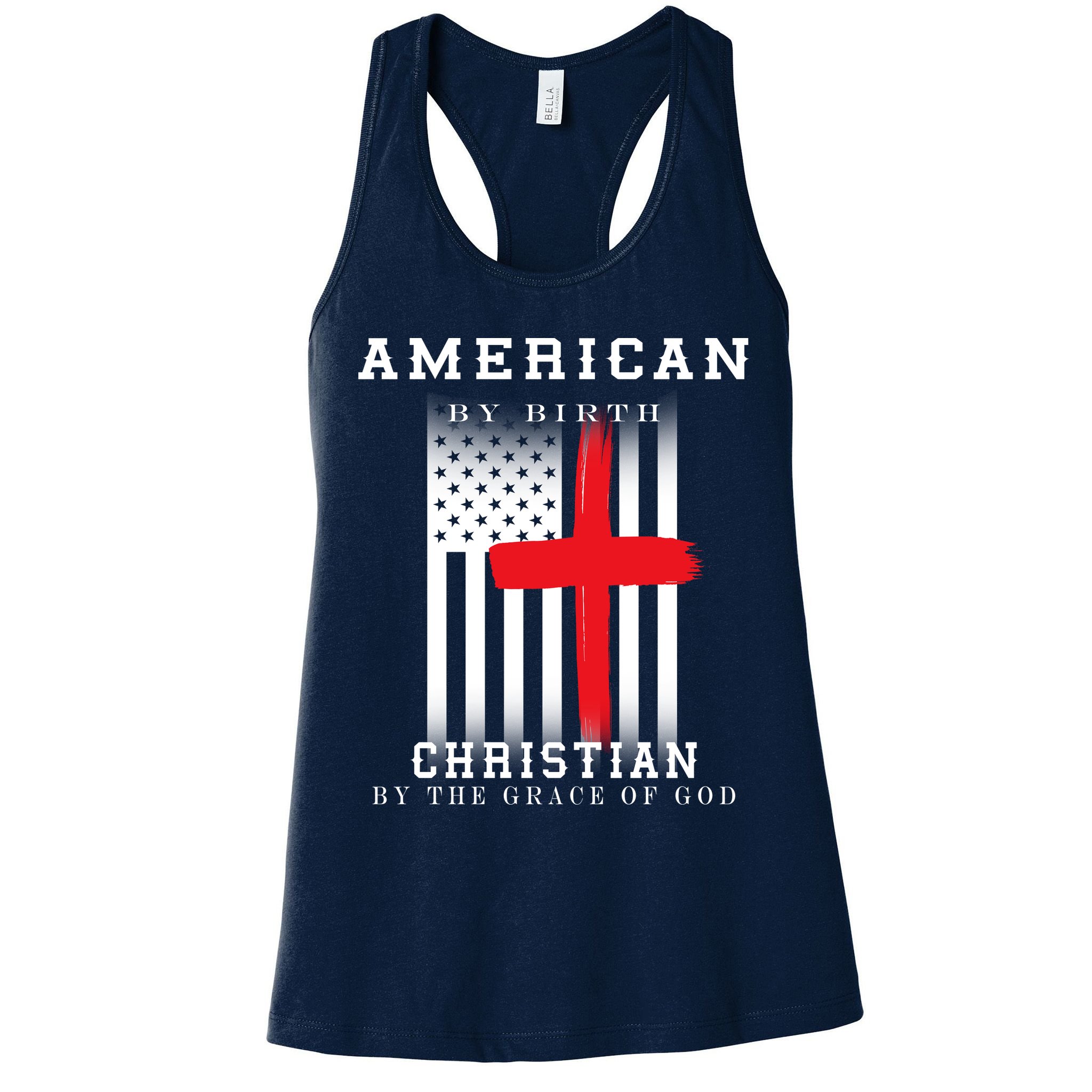 American By Birth Christian By The Grace Of God Womens Tank Top