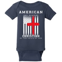 American By Birth Christian By The Grace Of God Baby Bodysuit
