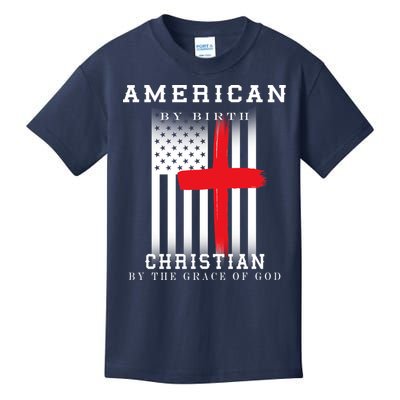 American By Birth Christian By The Grace Of God Kids T-Shirt