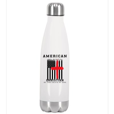 American By Birth Christian By The Grace Of God Stainless Steel Insulated Water Bottle