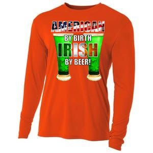 American By Birth Irish By Beer St. Patrick's Day Cooling Performance Long Sleeve Crew