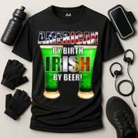 American By Birth Irish By Beer St. Patrick's Day Cooling Performance Crew T-Shirt