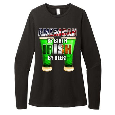 American By Birth Irish By Beer St. Patrick's Day Womens CVC Long Sleeve Shirt