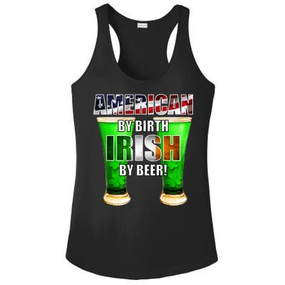 American By Birth Irish By Beer St. Patrick's Day Ladies PosiCharge Competitor Racerback Tank