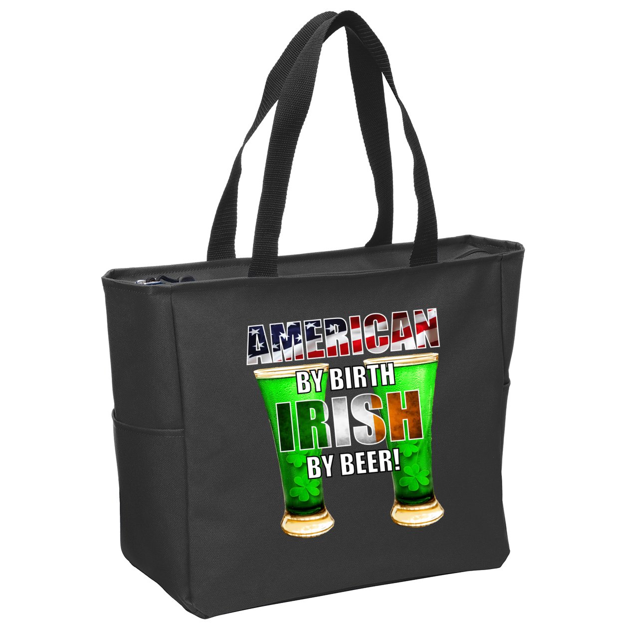 American By Birth Irish By Beer St. Patrick's Day Zip Tote Bag