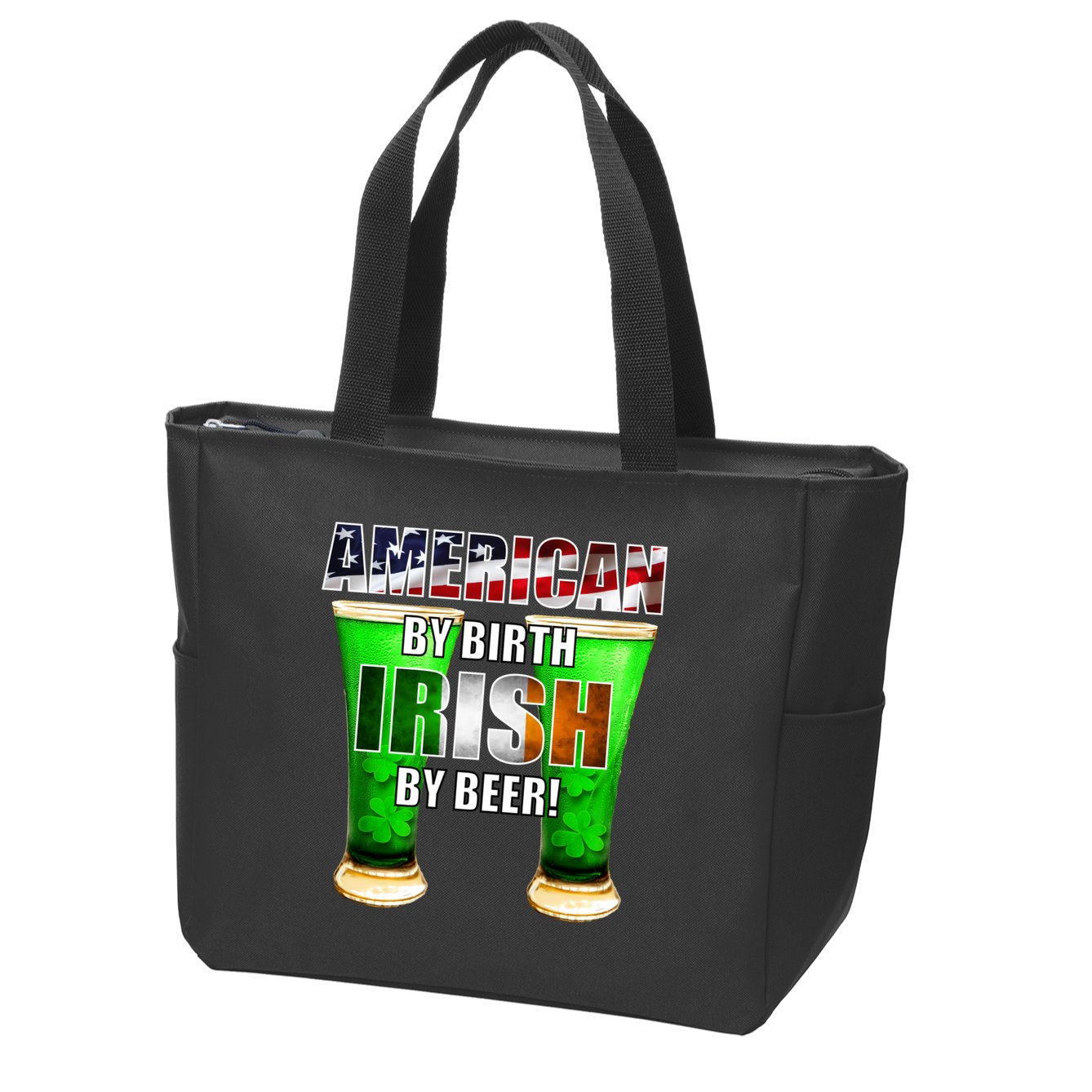 American By Birth Irish By Beer St. Patrick's Day Zip Tote Bag