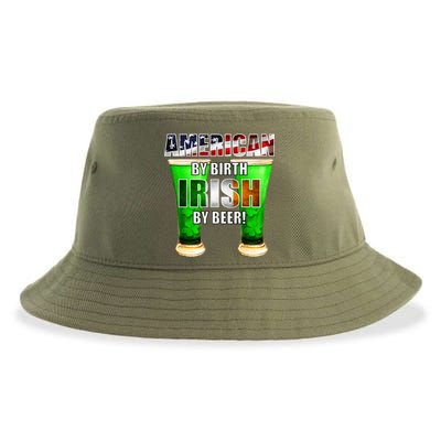 American By Birth Irish By Beer St. Patrick's Day Sustainable Bucket Hat