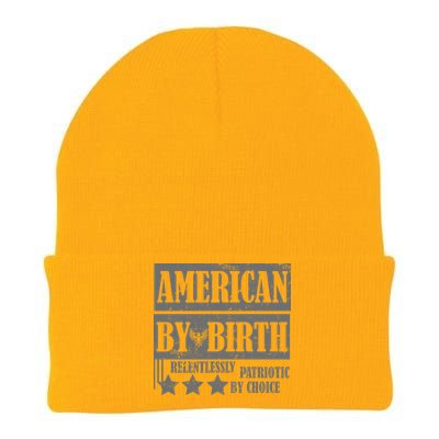 American By Birth Patriotic by Choice Knit Cap Winter Beanie