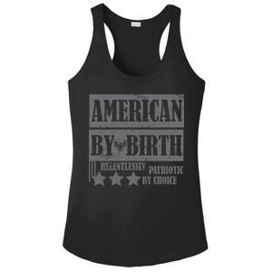 American By Birth Patriotic by Choice Ladies PosiCharge Competitor Racerback Tank