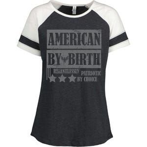 American By Birth Patriotic by Choice Enza Ladies Jersey Colorblock Tee