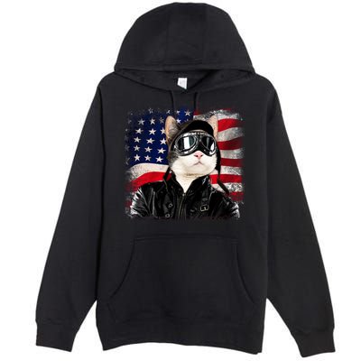 American Cat Air Force Pilot  Premium Pullover Hoodie