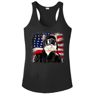 American Cat Air Force Pilot  Ladies PosiCharge Competitor Racerback Tank