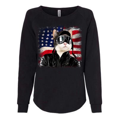 American Cat Air Force Pilot  Womens California Wash Sweatshirt