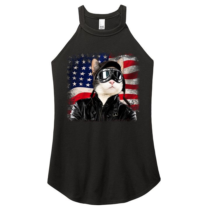 American Cat Air Force Pilot  Women's Perfect Tri Rocker Tank