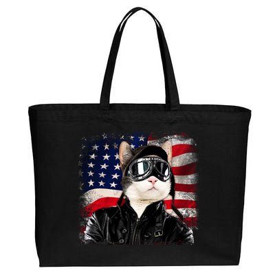 American Cat Air Force Pilot  Cotton Canvas Jumbo Tote