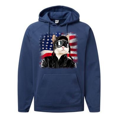 American Cat Air Force Pilot  Performance Fleece Hoodie