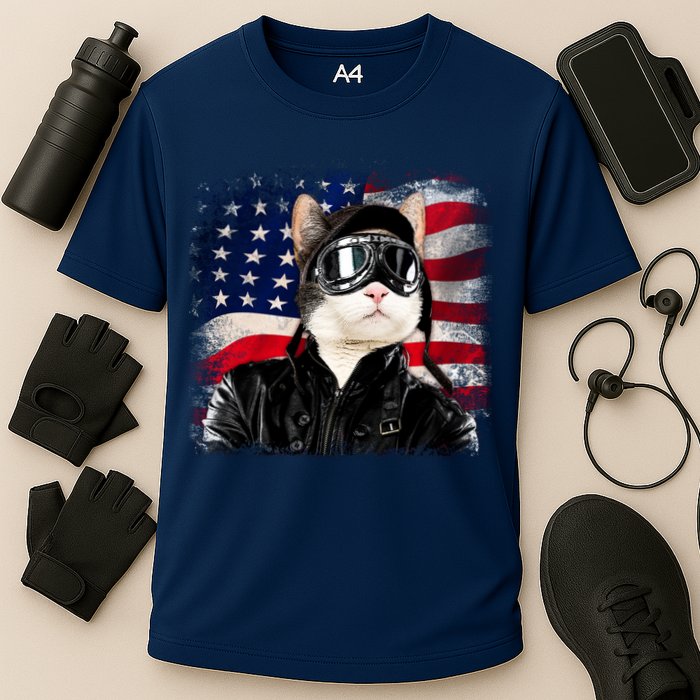 American Cat Air Force Pilot  Cooling Performance Crew T-Shirt