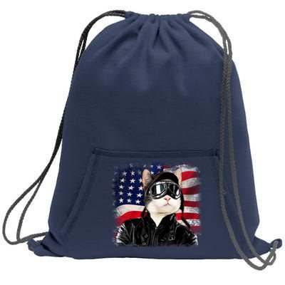 American Cat Air Force Pilot  Sweatshirt Cinch Pack Bag