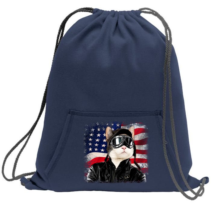 American Cat Air Force Pilot  Sweatshirt Cinch Pack Bag