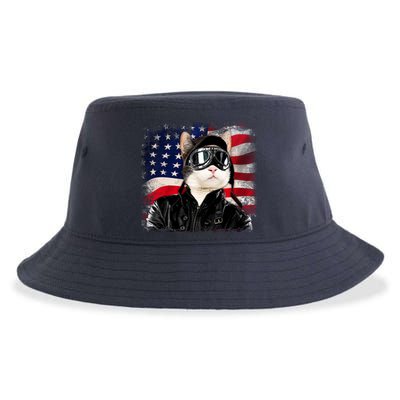 American Cat Air Force Pilot  Sustainable Bucket Hat