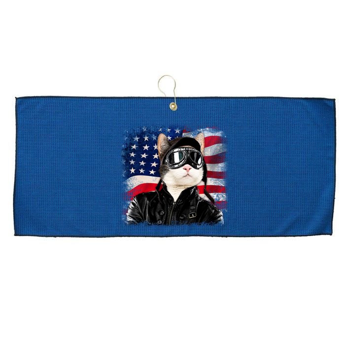 American Cat Air Force Pilot  Large Microfiber Waffle Golf Towel