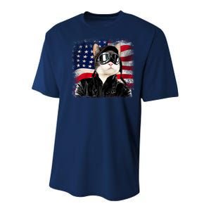 American Cat Air Force Pilot  Youth Performance Sprint T-Shirt