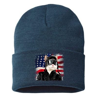 American Cat Air Force Pilot  Sustainable Knit Beanie