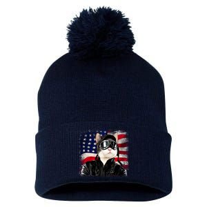 American Cat Air Force Pilot  Pom Pom 12in Knit Beanie