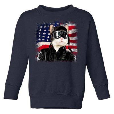 American Cat Air Force Pilot  Toddler Sweatshirt