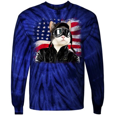 American Cat Air Force Pilot  Tie-Dye Long Sleeve Shirt