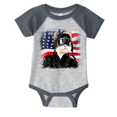 American Cat Air Force Pilot  Infant Baby Jersey Bodysuit