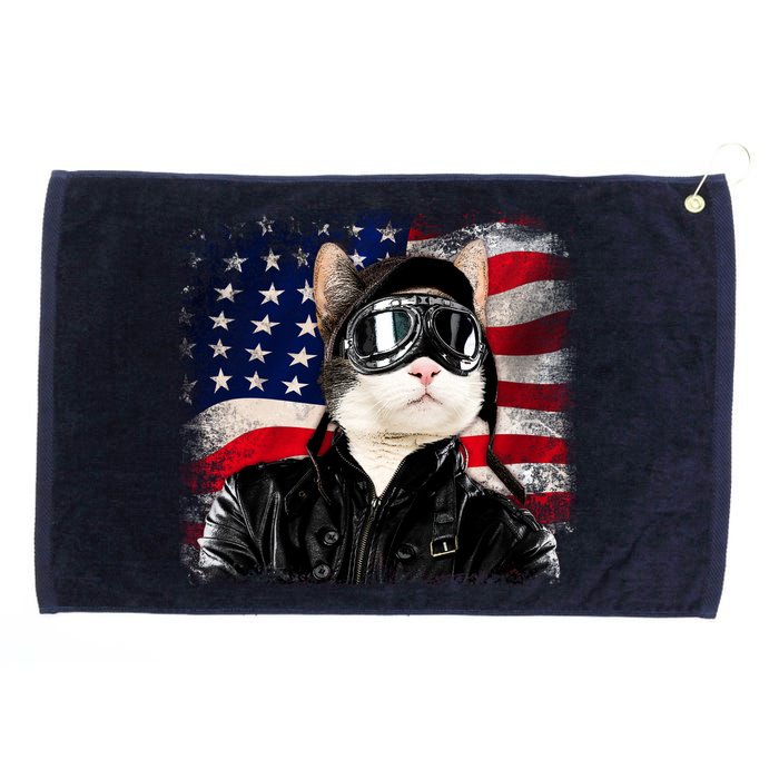 American Cat Air Force Pilot  Grommeted Golf Towel